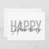 Carte Postale Moderne, simple, typographie cool Joyeux Anniversa (Devant / Derrière)