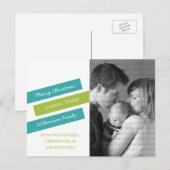 Carte postale moderne Slant (Turquoise/vert) (Devant / Derrière)