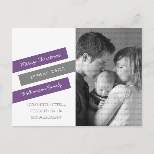 Carte postale moderne Slant (violet/gris) (Devant)