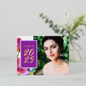 Carte Postale Moderne Stylish Foil Graduation Invi (Debout devant)