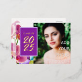 Carte Postale Moderne Stylish Foil Graduation Invi (Recto/Verso)