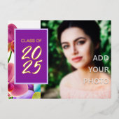 Carte Postale Moderne Stylish Foil Graduation Invi (Recto)