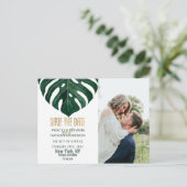 Carte Postale Moderne Tropical Suisse Fromage Leaf Gold Enregist (Debout devant)