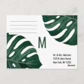 Carte Postale Moderne Tropical Swiss Fromage Leaf Gold RSVP (Dos)