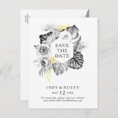 Carte postale moderne tropicale pour annoncer la d (Devant / Derrière)