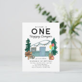 Carte Postale Moderne Un Joyeux Camper Trees Camping 1er anniver (Debout devant)