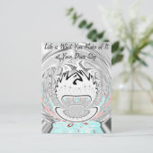 Carte Postale Moderne Urban Ash Gris Flora Abstrait Motif Art (Debout devant)