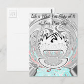 Carte Postale Moderne Urban Ash Gris Flora Abstrait Motif Art (Devant / Derrière)