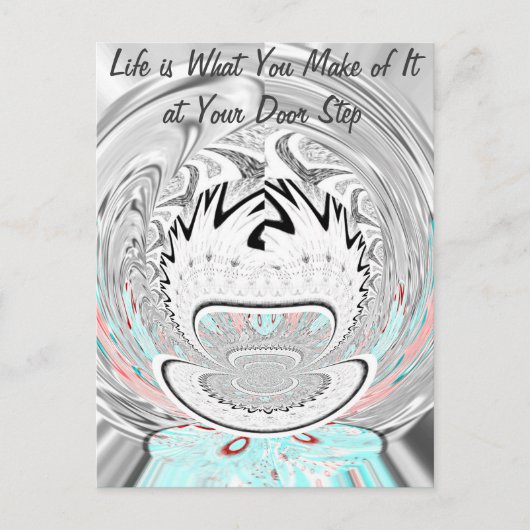 Carte Postale Moderne Urban Ash Gris Flora Abstrait Motif Art (Devant)