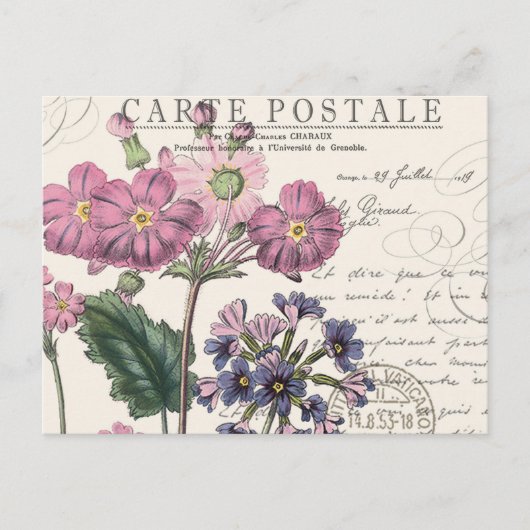 Carte Postale moderne vintage floral (Devant)