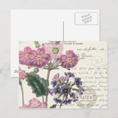 Carte Postale moderne vintage floral (Devant / Derrière)