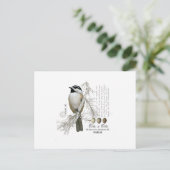 Carte Postale moderne vintage hiver chickadee forestier (Debout devant)