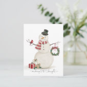 Carte Postale Moderne vintage Holiday snowman (Debout devant)