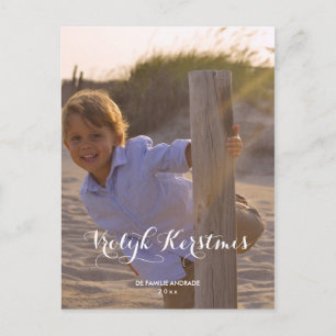 Carte Postale Moderne Vrolijk Kerstmis Foto Design Personnalisee
