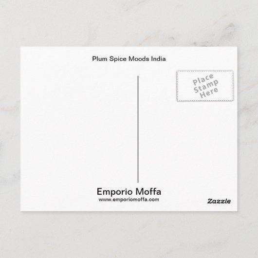 Carte Postale Modes d'épices prunes Inde (Dos)