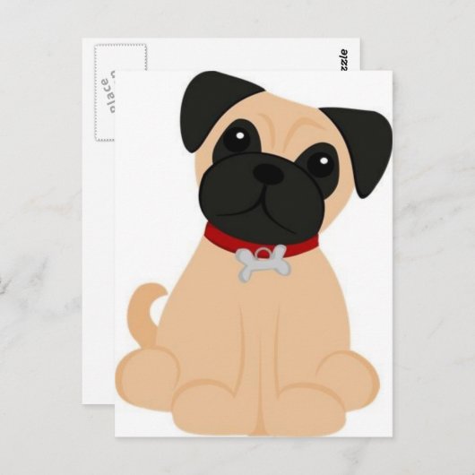 Carte Postale Modes Peticular - Pug (Devant / Derrière)