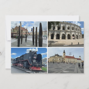 Carte postale modifiable avec 4 photographies et l