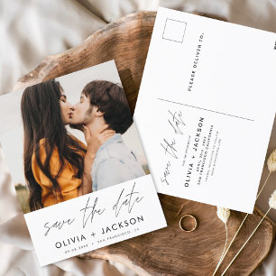 Carte Postale Modifiable main lettres blanc Enregistrer la photo