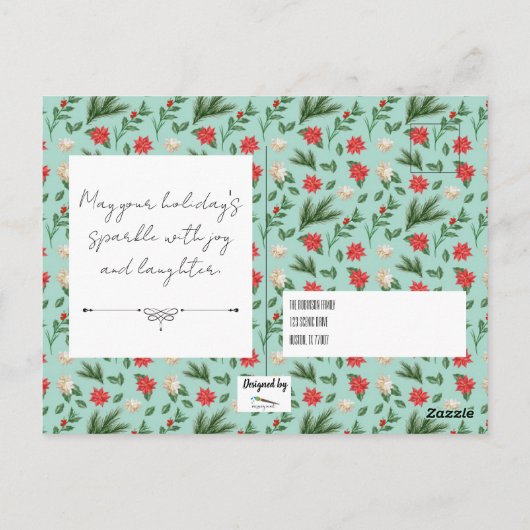 Carte postale modifiable pour les fêtes de Noël (Dos)