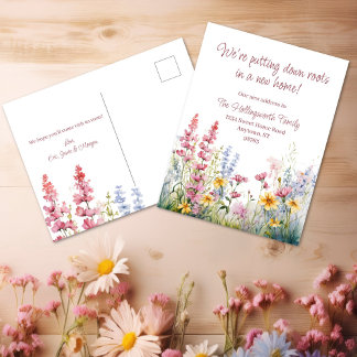 Carte Postale Modification de l'adresse du Fleur sauvage de la r