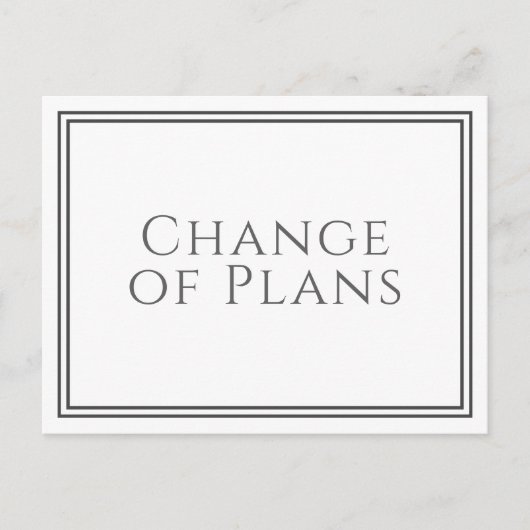 Carte Postale Modification des plans Replanifier le Mariage ou l (Devant)