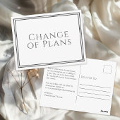 Carte Postale Modification des plans Replanifier le Mariage ou l