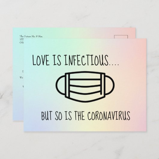 Carte Postale Modification des plans reportés ou annulés mariage (Devant / Derrière)