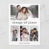 Carte Postale Modification des plans | Texte et photo d'une mach (Devant)