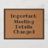 Carte postale Modifications de réunion (Devant)