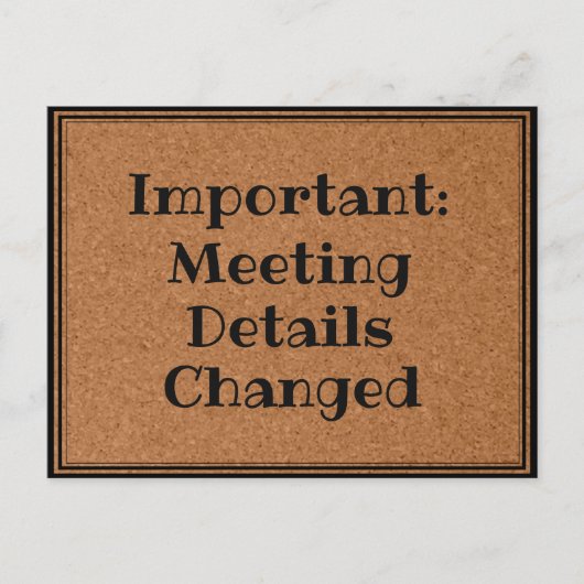 Carte postale Modifications de réunion (Devant)