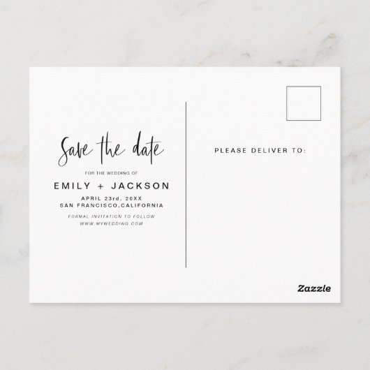 Carte Postale Modifier Enregistrer la date de la photo manuscrit (Dos)