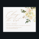 Carte Postale Modifier la couleur d'aquarelle élégante du script<br><div class="desc">Mettez à jour vos invités avec les détails de votre événement reprogrammé ou reporté avec cette carte postale minimaliste et moderne avec script de calligraphie moderne et bouquet floral aquarelle. S'il vous plaît,  arrêtez-vous près de mon magasin pour voir plus comme ceci.</div>