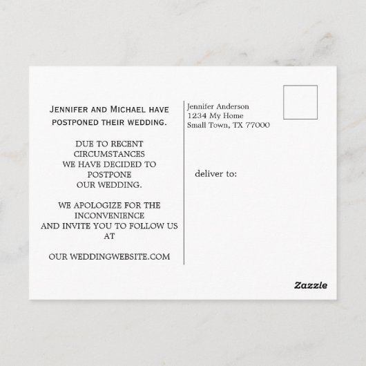 Carte Postale Modifier la date Ajouter votre propre image (Dos)