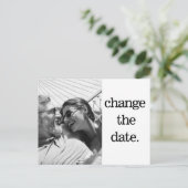 Carte Postale Modifier La Date Black White Photo Simple Mariage (Debout devant)