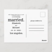 Carte Postale Modifier La Date Black White Photo Simple Mariage (Dos)