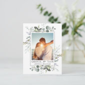 Carte Postale Modifier la date Elegant Eucalyptus Mariage PHOTO (Debout devant)