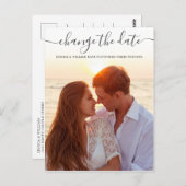 Carte Postale Modifier la date Elegant Postponement Mariage PHOT (Devant / Derrière)