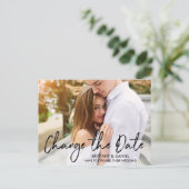 Carte Postale Modifier la date manuscrite Brush Script photo (Debout devant)