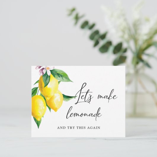 Carte Postale Modifier la date Mariage Aquarelle Citrons vert (Debout devant)
