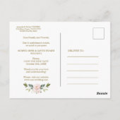 Carte Postale Modifier La Date Mariage Fleurs Roses (Dos)