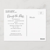 Carte Postale Modifier la date Mariage Script photo reportée (Dos)