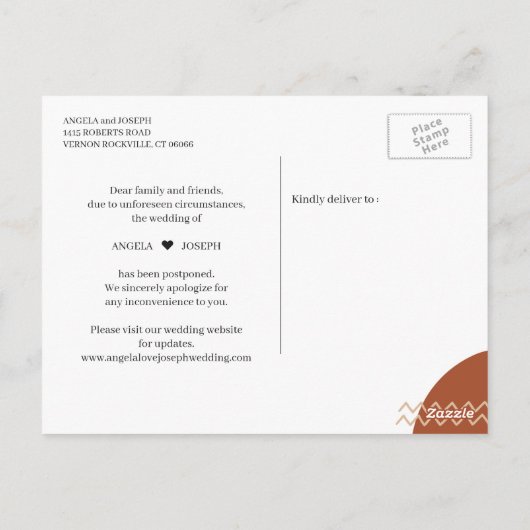 Carte Postale Modifier la date moderne Abstrait Tropical reporté (Dos)