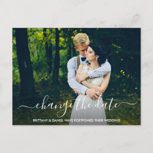 Carte Postale Modifier La Date Moderne Design Script Photo