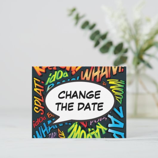 Carte Postale Modifier La Date Moderne Typographique Fun (Debout devant)