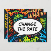 Carte Postale Modifier La Date Moderne Typographique Fun (Devant / Derrière)