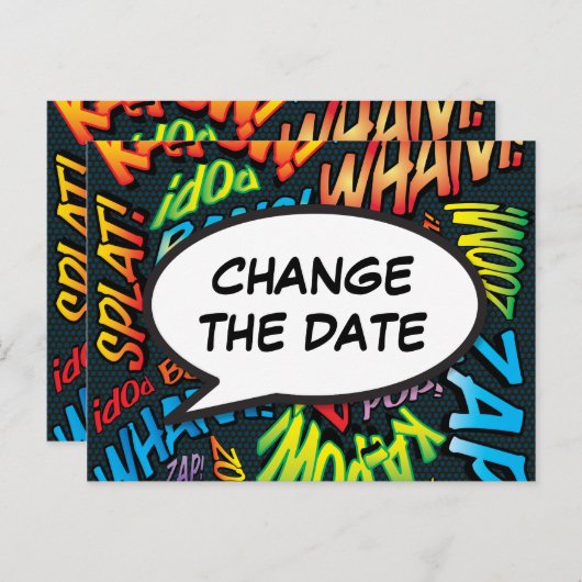 Carte Postale Modifier La Date Moderne Typographique Fun (Devant / Derrière)