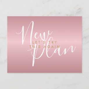 Carte Postale Modifier la date Nouveau script de plan Rose Gold