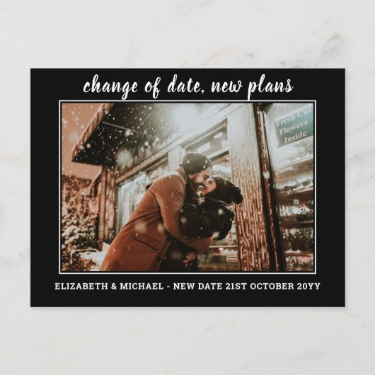 Carte Postale Modifier la date Nouveaux plans BUDGET Mariage pho (Devant)