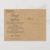 Carte Postale Modifier la date Photo rustique Enregistrer la dat (Dos)