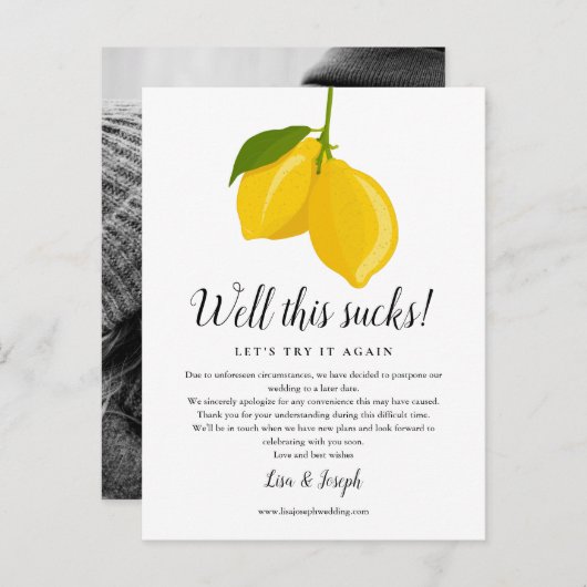 Carte Postale Modifier la date reportée Annulation de la photo c (Devant / Derrière)